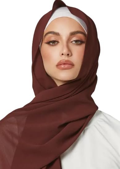 Version 1.0.0 Georgette Hijab For Womens | Plain Nakab For Womens | Muslim Wear Hijab | Modest Hijab for Women | Pretty Color For Womens | (70 * 180cm) - Image 1