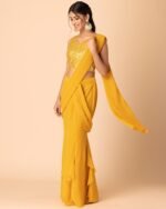 Set of 2 Women Ready to Wear Saree with Sequin Thread Embroidered Blouse - Image 4